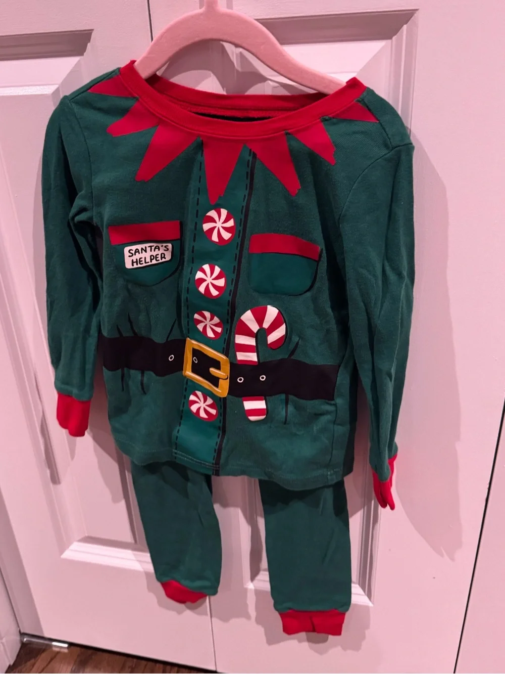 Old Navy Holiday Merry Christmas PJ Set Pajamas Elf Toddler Santa’s Helper X-Mas